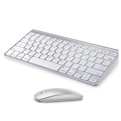 Portable Ultra Slim Mute Bluetooth Keyboard Mouse Combo Low Noise Wireless Keyboard for iPad or Mac PC