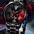 1pc Men's Wheel Sports Car Tire Shaped Watch, Student Fully Automatic Quartz Watch, Ideal choice for Gifts. 