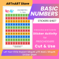 3 Stickers sheets bundle offer (Counting 1-100 stickers, Dino colors learning stickers , Shapes learning Stickers). 