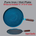 Iron Hot Plate Full Size Metal 12 Inch 13 Inch 14 Inch Durable Quality Heavy Duty for Roti Maker Hot Plate Iron Tawa 33cm Tawa for Pratha Dosa Maker Iron Pan for Chapati Ulta Tawa Metal Loha Tawa Original With Wooden Handle. 