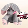 Hide and Seek Elephant Baby Animal Plush Toy Ears Move Electric Music Toy Play Games Talking Singing Dolls for Toddlers Gift. 