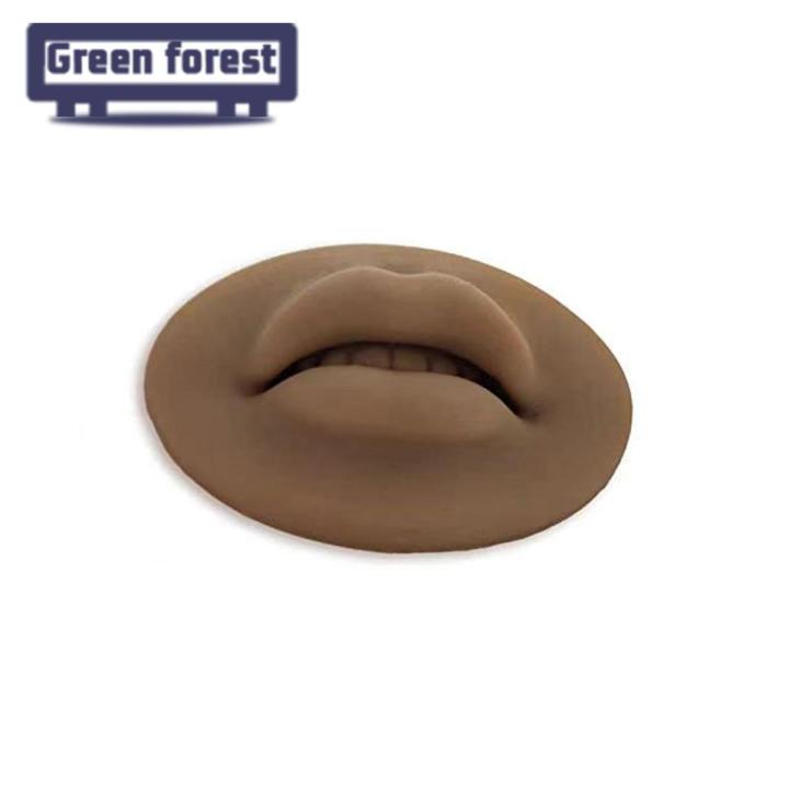 Green forest Lip Tattoo d Ergonomic Open Mouth Silicone Lips Practice Skin