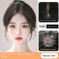 Side Fringe 3D Middle Part Bangs Natural Invisible Hairpieces with Toupee Top Hair Bangs Full Cover Hair Extensions Fake Bangs Women. 