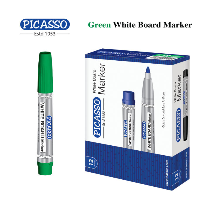 Picasso%20High%20Quality%20White%20Board%20Marker%2012%20Pcs%20in%20Cardboard%20Box%20-%20Available%20in%204%20Ink%20Colours%20Blue,%20Black%20Red%20and%20Green%20-%20Image%205