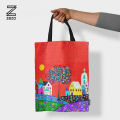 Stylish and Durable Canvas Tote Bag - Large Capacity Shoulder Bag Perfect for Shopping, Travel, and Everyday Use - Digital Printed by Zezo. 
