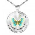 Unisex Necklace My Mind Still Talks To You Time Glass Pendant Jewelry Chain Gift. 