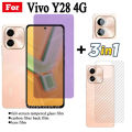 Vivo Y28 4G Anti Blue Light RayTempered Glass For Vivo Y28 5G Y38 Y18 Y18E Y03 Y100 Y02 Y27s Screen Protector+Camera Lens Film+back Film. 