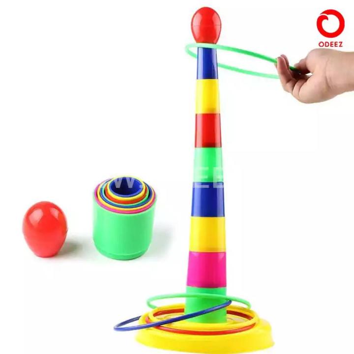 Ring Toss Game - Kids Ring Tower Quoits Game Indoor Sports and Games