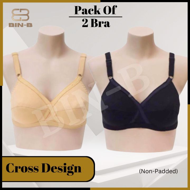 Pack of 2- Cotton Bra for Girls| Non Padded Ladies Brazier | Bra For Women's