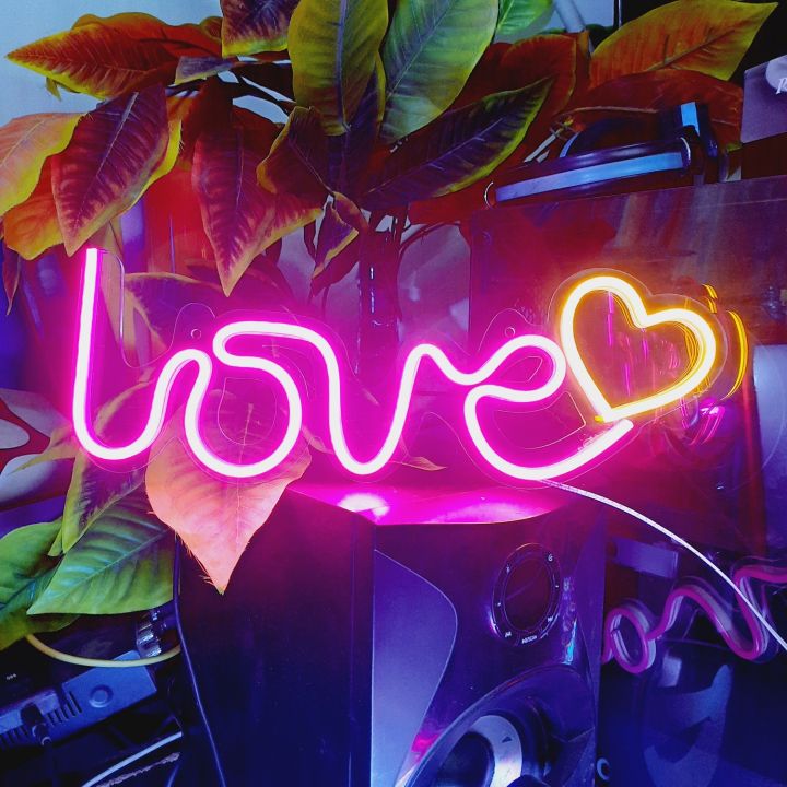 Love With Heart logo Neon Light Sign For Room Decoration And gift for someone special