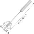 Egg Beater Whisk, Stainless Steel Hand Push Whisk Blender Rotating Push Semi-Automatic Egg Beater Hand Push Mixer Stirrer Kitchen Utensil for Whisking, Mixing, Blending, Stirring. 