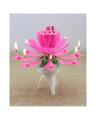 Birthday Specialty Flower Candle - Pink. 
