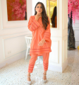 Stitched Lace Work Pintex Two Piece Suit for Women - Casual Dresses for Women. 
