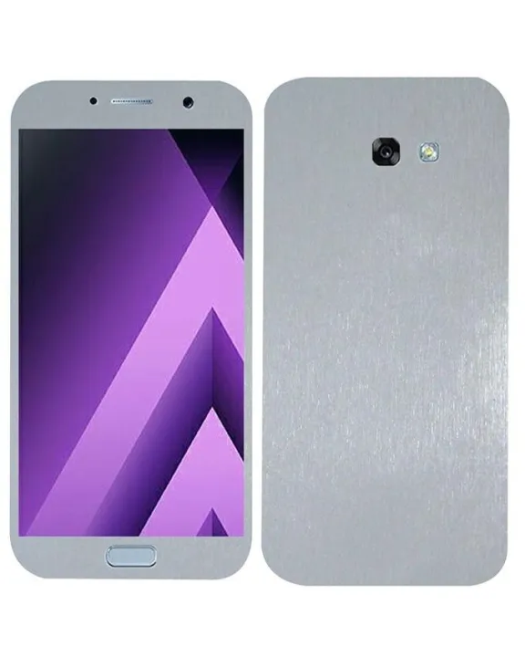 Samsung%20Galaxy%20A7%202017%20%20Silver%20Brushed%20Metal%20Texture%20Mobile%20Skin%20-%20Image%203