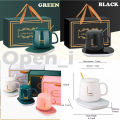 Openi - Coffee Mug Warmer - Electric Coffee Cup Warmer For Desk - USB - With Automatic On/Off - Best For Office And Traveling -Temperature Up to 104-122℉/ 40-50℃, Include Ceramic Mug, Cover, Spoon, Enjoy Anytime Hot Drinks,Green. 