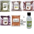 Pack of 06 Amla Reetha Shikakai Rosemary Alsi Whole / Sabit with Free Gift Shampoo Base  gooseberry  Rosemarry Flaxseed. 
