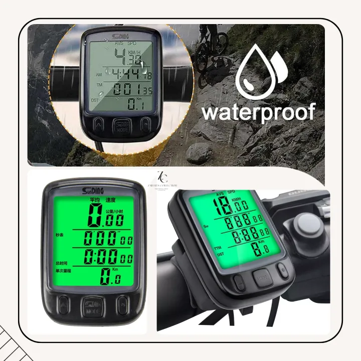 Waterproof Speedometer Bicycle Computer Bicycle / Multifunctional LCD ...