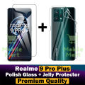 Realme 9 Pro Plus Tempered Glass Screen Protector + Back Hydrogel Soft Film jell Protector Sheet For Realme 9 Pro Plus. 