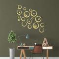 3D Mirror Acrylic Wall Sticker Rings (One Set=120mm +100mm+80mm+60mm+40mm+20mm Diameter) for Kids Room/Living Room/Bedroom/Home, Wall Art. 