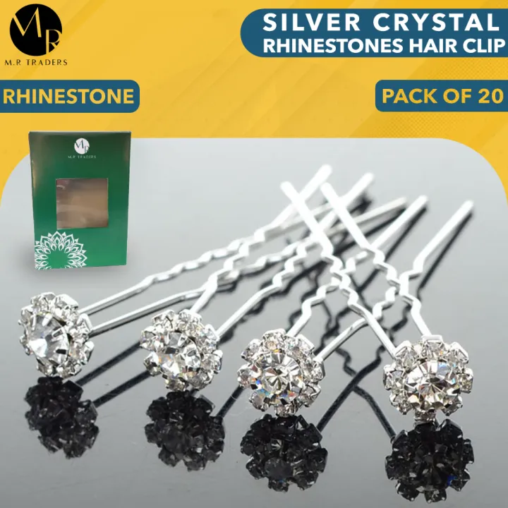 Silver%20Crystal%20Rhinestones%20Hair%20Clip,%2020%20Pcs%20Rhinestone%20Hair%20Pins%20Clips,%20Hair%20Styling%20Tools,%20Women%20Headwear%20Decorative%20Hair%20Accessories%20-%20Image%203