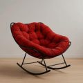 Outdoor Rocking Chair  Sleeping chair relaxe chair Rocking Chair with Iron Frame with Valvet Cushion Comfortable Balcony Rocking Chair Lounge Chair  Lounge Sofa Comfortable Rocking Chair. 
