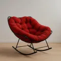 Outdoor Rocking Chair  Sleeping chair relaxe chair Rocking Chair with Iron Frame with Valvet Cushion Comfortable Balcony Rocking Chair Lounge Chair  Lounge Sofa Comfortable Rocking Chair. 