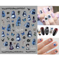 Nail Art Sticker Zombie Bride Patterns 5D Engraved Halloween 5D Relief Nail Art Water Sticker for Halloween. 
