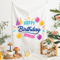 Green Home Hang Rug Anti-scratch Fine Stitching Happy Birthday Wall Tapestry. 