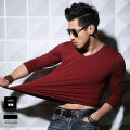 MRMT Lycra Cotton Men'S T-Shirt 5XL Long Sleeved T Shirt Men Pure Color Casual Mens Long Sleeve Tshirt For Male. 