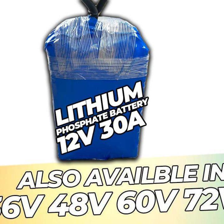 12V 30AH LiFePO4 Battery For Ups Or E-Car Toy / Lithium Battery 1600+ Deep Cycle Lithium Iron Phosphate fast charging Battery with BMS, RV Marine, Golf Cart