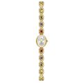 Women Oval Rainbow Gem Wristwatch Fashion Elegant Waterproof Bracelet Watch Small Clock. 