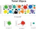 Multicolor Paint Wall Decal Splatter and Splotches Art Sticker for Smooth Surfaces Nursery Playroom Bedroom. 