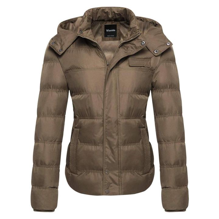 Ladies Brown Puffer Parachute with Cap Jacket for Women