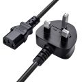 Power Cable for Computer/Monitor  with Fuse BRAND NEW 100% ORIGNAL PRODUCT 8 FEET LONG BLACK , UK PLUG Desktop PC Power Cable with Fuse, 3 Pin IEC C13 Computer Power Lead for TV, Printer & SMPS. 