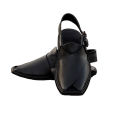 Black Peshawari Chappal Leather Close Shape Bd-457. 