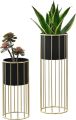 Antique Gold Planter Flower Pot|New Fram| Flower Stand Metal Gold with Flower Pot Bucket. 