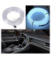 Car Interior Cooling LED Light Line , Neon Wire for Car 2M/6FT, LED Strip Light Neon Light, Under Dash Lighting, Car Interior LED Lights - White. 