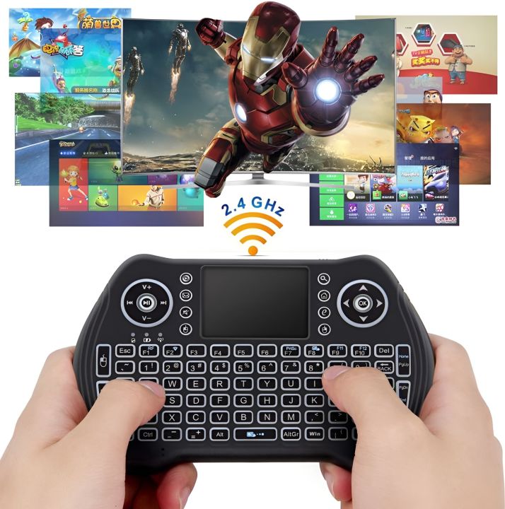 MT10 English Mini Wireless Keyboard 2.4G Backlit Touchpad Air Mouse Support Android for Android Smart TV Box