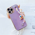 DEL for Vivo Y85 V9 Back Cover with 3D Colorful Wristband Chain Fashion Bracelet Shiny Plating Phone Case Soft Silicone Protective Cover. 