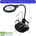 Helping Hand Soldering Stand TE-802/ TE-803 for solder work magnifying glass portable with Light by Electrica. 
