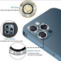 iPhone 11 12 Pro Max Bling Glitter Camera Lens Protector Metal Ring + Tempered Glass. 