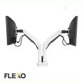 Flexo Ergonomic Dual LED Hydraulic Monitor Arm Stand | Desk Mount for 13" to 27" Screens with Tilt, Supports 360 Rotation. 