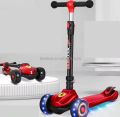 Ferrari Scooty For Kids 3 Wheel Foldable Adjustable Scooter With LED Lights Ferrari Kickboard Heavy Duty For 3to12 Years Kids. 
