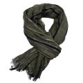 Lurex Stripe Men Scarf Fringe Cotton Linen Scarf Men Winter Outdoor Warm Long Shawl Soft Muffler Vintage Literary Style 90x195cm. 