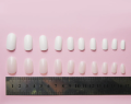 20Pcs Short Oval Artificial Full Cover Round Thin Natural Nails Tips. 