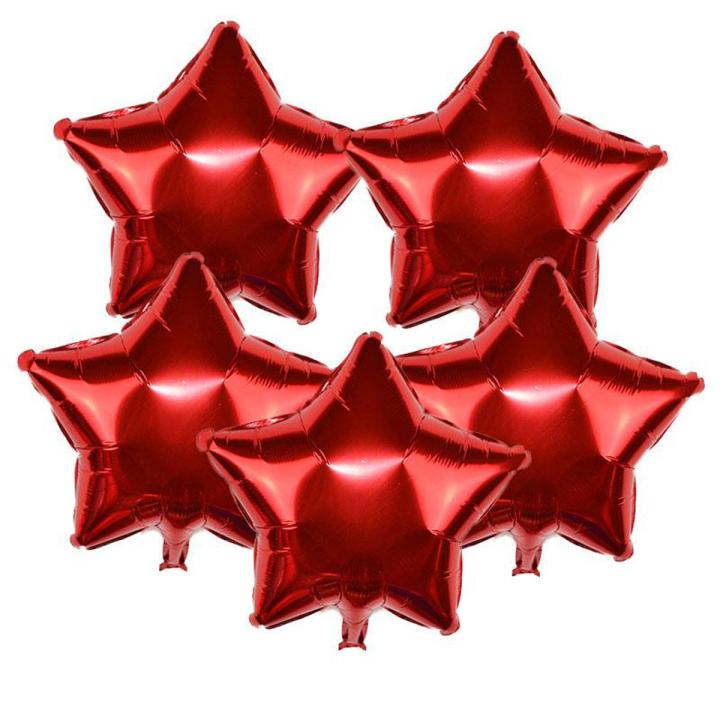 RED STARS FOIL BALLOON PACK OF 5 STARS FOIL BALLOON