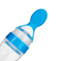 Baby Spoon Feeder - 90ml Silicone Baby Feeding Bottle With Spoon Newborn Infant Squeeze Spoon Toddler Food Supplement Rice Cereal Bottle Milk Feeder. 