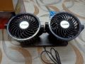 Sogo 360 Degree Adjustable 12V Double Fan Car Dashboard Fan Black. 