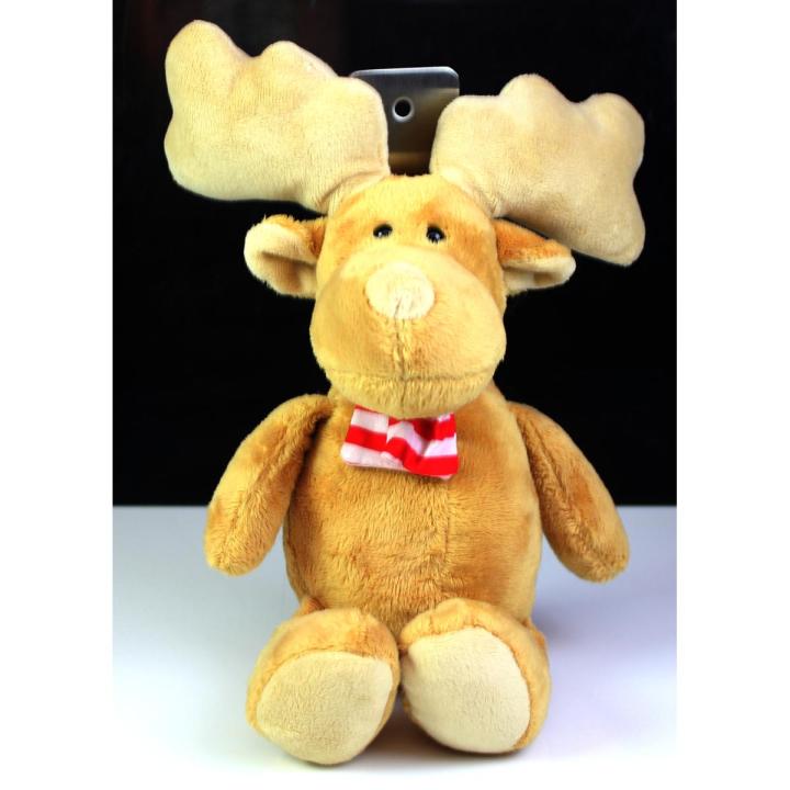 Surprise Christmas Moose Plush Red White Scarf 7.5” Stocking Stuffer Stuffed Animal Friend Collectible Plushy 12 Inch Cute