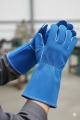 Blue Leather Welding Gloves | Heat-Resistant PPE Safety Gloves for Heavy-Duty Industrial Work. 